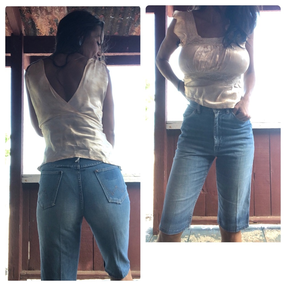 Vintage Wrangler Bluebells jean shorts Misses XS 24